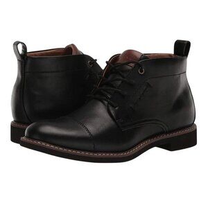 Tommy Hilfiger Gibby Cap Toe Black Leather Chukka Boots Size 11.5/45